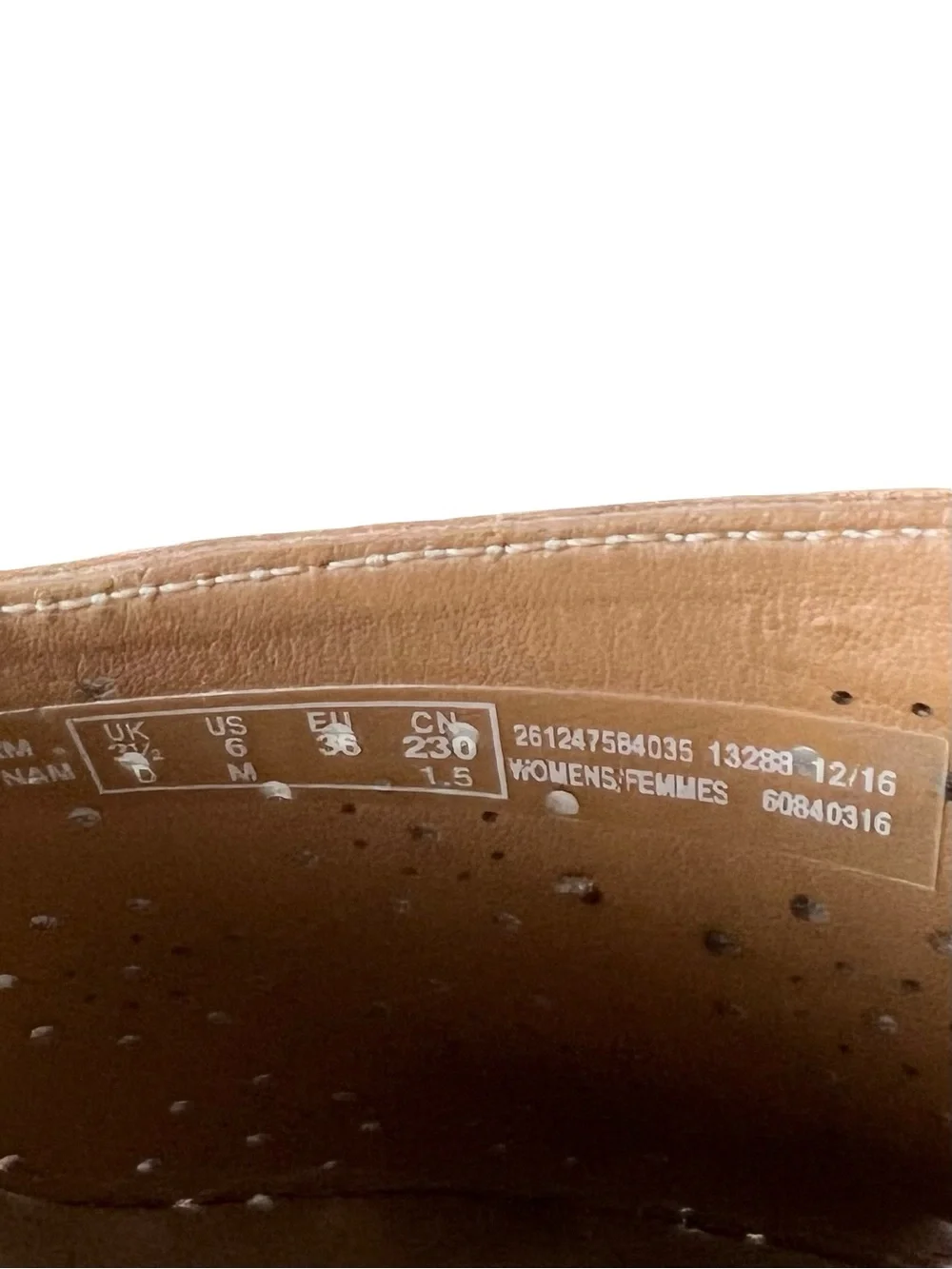 Clarks tan leather laser cut slip on cork wedges Size 6 Neutral Peep toe Summer